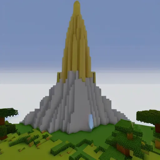 Prompt: mount taranaki built in minecraft