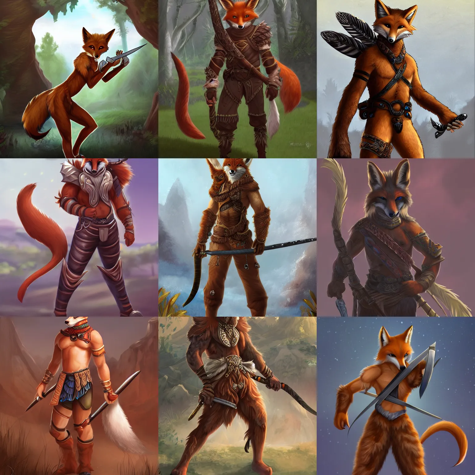 Prompt: award-winning extremely detailed FurAffinity fantasy art of a handsome cute male anthro warrior fox with a long tail, 4k, trending on FurAffinity