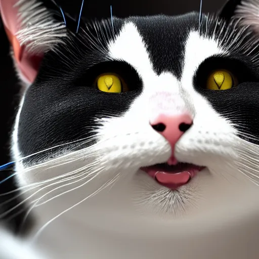 Prompt: tuxedo cat, juijitsu High Definition detail, 8K