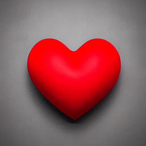 Image similar to 3d render of a badly formed red putty heart shape in the middle of a gray sheet of paper