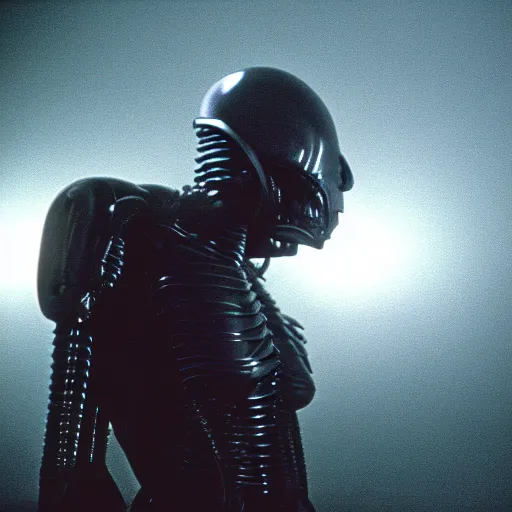 Prompt: movie still of a alien cyborg, cinematic composition, cinematic light, tungsten lighting criterion collection, by david lynch and stephen king,