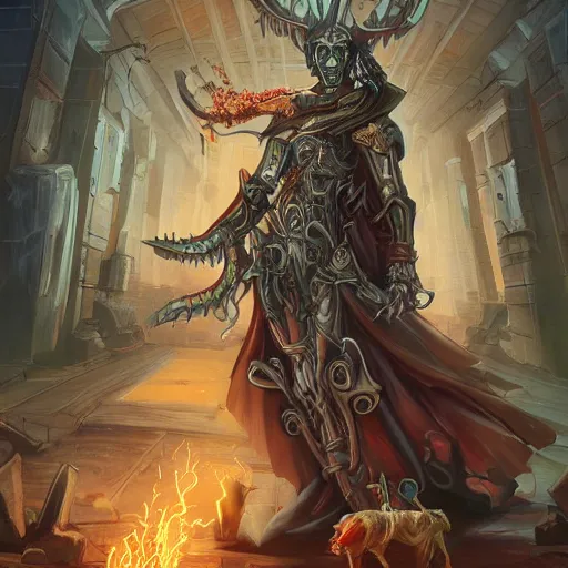 Prompt: capitalist necromancer stunning detailed fantasy art