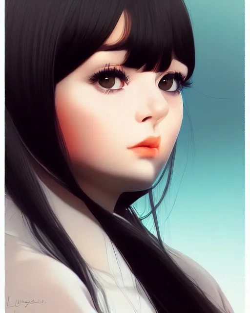 Image similar to a centered portrait of a beautiful nervous girl, by ilya kuvshinov. 7 0 mm