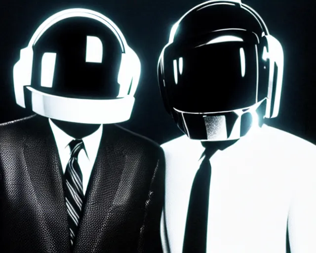 Image similar to Abbott and Costello meet Daft Punk