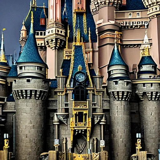 Image similar to Disney Castle designed by HR Giger