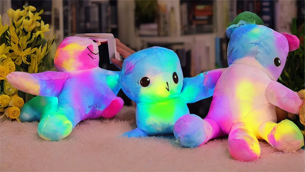 Image similar to holography neutral plushie toy book