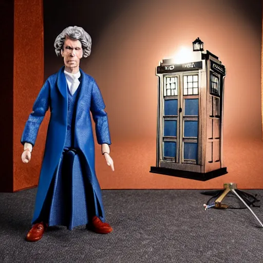 Image similar to the new doctor who action figure, product photo, studio lighting