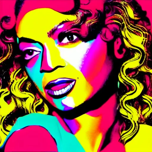 Image similar to rainbow beyonce. pop art