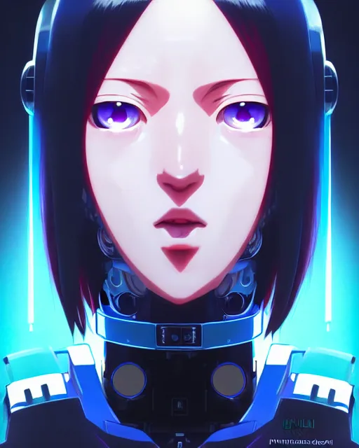 Prompt: portrait of friendly and peaceful anime cyberpunk robot face, anime, warhammer 4 0 0 0 0, realistic shaded lighting, by ilya kuvshinov katsuhiro otomo, magali villeneuve, artgerm, rutkowski, wlop jeremy lipkin and giuseppe dangelico pino and michael garmash and rob rey and tsutomu nihei