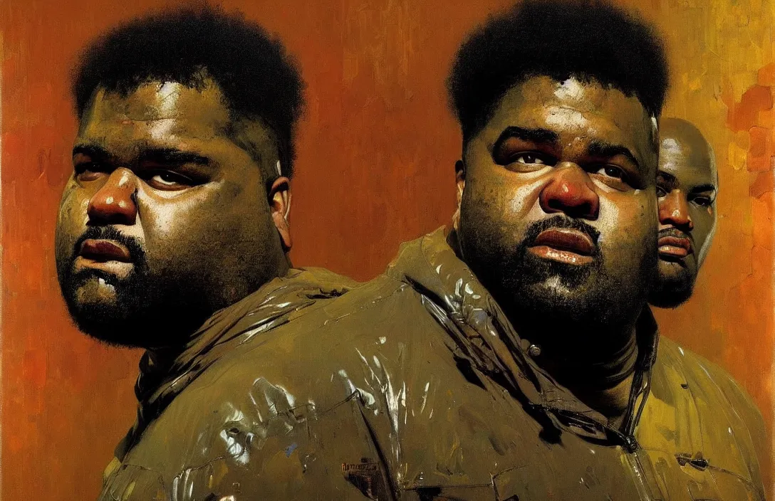 Image similar to portrait of de la soul!!!!!!!!!!!!!!!!!!!!!!!!!!!, detailed face, detailed painting, flat lighting by ilya repin, phil hale and kent williams