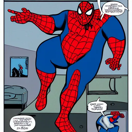 Image similar to obese spiderman