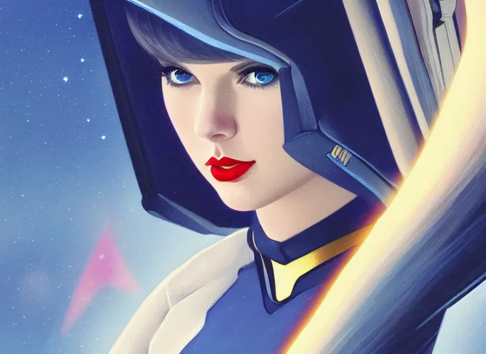 Image similar to a disney film still of taylor swift as a star trek officer, finely detailed features, closeup of the face, perfect art, dusk, blue hour, gapmoe yandere grimdark, trending on pixiv fanbox, painted by greg rutkowski, makoto shinkai, takashi takeuchi, alphonse mucha, akihiko yoshida