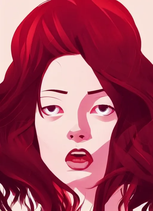 Image similar to a woman with beautiful red hair. she looks very angry. clean cel shaded vector art. shutterstock. behance hd by lois van baarle, artgerm, helen huang, by makoto shinkai and ilya kuvshinov, rossdraws, illustration, art by ilya kuvshinov