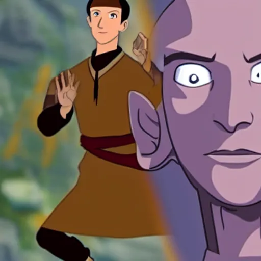 Image similar to a screenshot of mark zuckerberg in the tv show avatar the last airbender