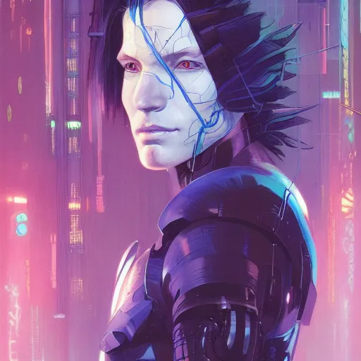 Prompt: ( h 0 c 0 k ) cyberpunk epic portrait by gaston bussierre and charles vess and james jean and erik jones and rhads, inspired by ghost in the shell, beautiful fine face features, intricate high details, sharp, ultradetailed