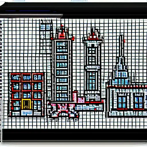 Image similar to pixel art drawing of the city of london