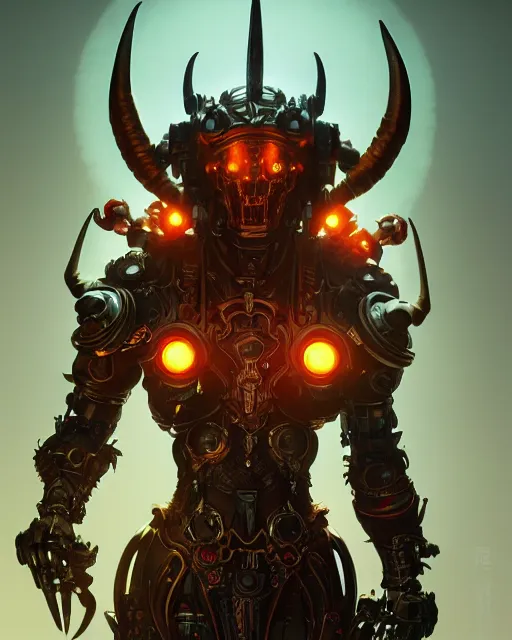 Image similar to diablo action game robot shaman by artgerm, greg rutkowski, alphonse mucha, cgsociety and beeple highly detailed, sharp focus, cinematic lighting, illustration, art, octane render, unreal engine lumen, very coherent. cinematic, hyper realism, high detail, octane render, 8 k