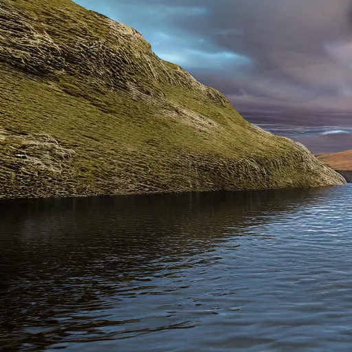 Prompt: realistic photo of the loch ness monster in a beautiful eery day, swimming in a big loch in north scotland. hypermaximalistic, high details, cinematic, 8 k resolution, beautiful detailed, insanely intricate details, artstation trending, octane render, unreal engine