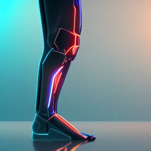 prosthetic leg with RGB lighting, hyperdetailed,, Stable Diffusion