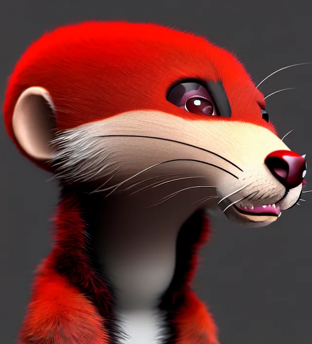 Image similar to furry - male - red - black - weasel - detective - fursona, ray tracing, photorealistic, trending on weasyl