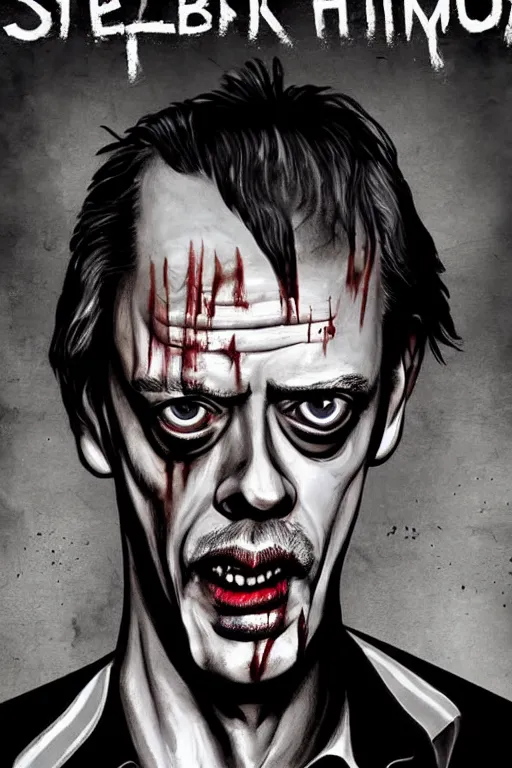 Image similar to steve buscemi dark moody grindhouse gritty horror, realistic