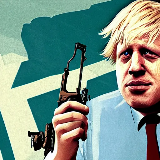 Prompt: boris johnson in gta v, cover art by stephen bliss, boxart, loading screen, 8 k resolution