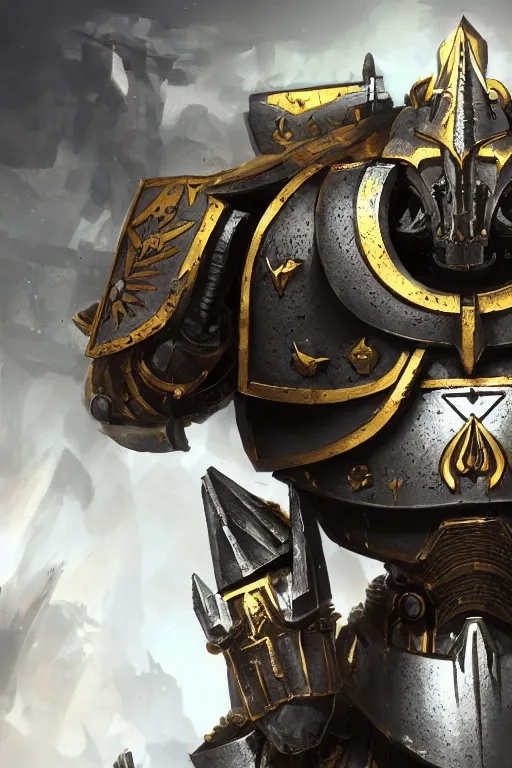 Image similar to armor portrait heros warhammer 4 0 k horus heresy fanart - the primarchs emperor by johannes helgeson animated with vfx concept artist & illustrator global illumination ray tracing hdr fanart arstation zbrush central hardmesh 8 k octane renderer comics stylized