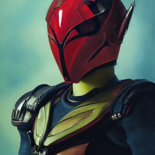 Prompt: a realistic painting by Raffaello Sanzi depicting the Kamen Rider Ex-Aidwith the head of Reza Rahardian in the Renaissance,smooth,Sharp focus, trending on Artstation.