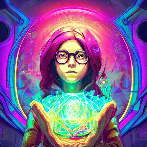 Image similar to skill magic geek inside matrix deepdream radiating a glowing aura stuff loot legends stylized digital illustration video game icon artstation lois van baarle, ilya kuvshinov, rossdraws,