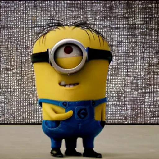 Prompt: a ( ( minion ) ) in the matrix!!!, bullet time, still from movie