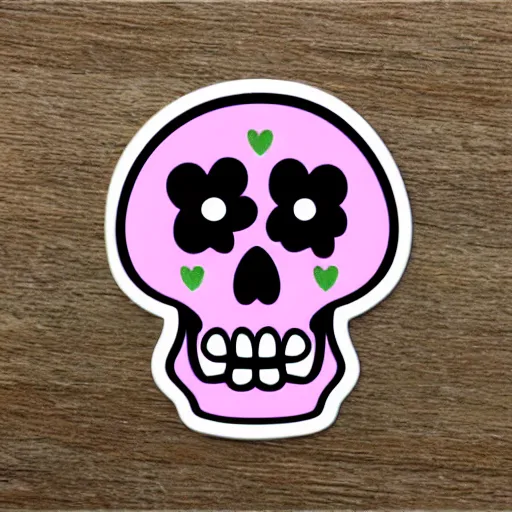 Image similar to cute flowers skull sticker