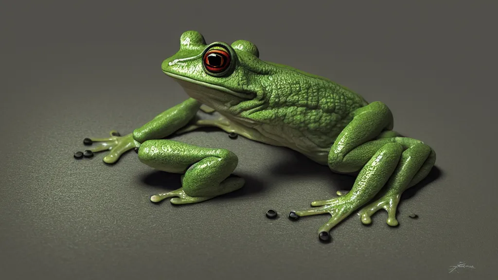 Image similar to a frog inspired created by uzumaki junji ito and photographed by andrew thomas artgerm, digital art, redshift render, hyperrealistic, ray - tracing