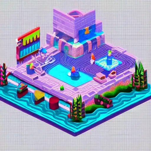 Image similar to cute isometric valhalla