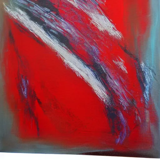 Prompt: acrylic abstract painting on canvas using primary red paint