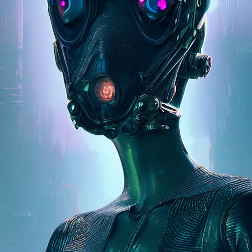 Prompt: sexy beautiful woman head made of mech mask rendered in unreal engine, cyberpunk, rave by andy warchol, scifi nanowires on skin, painted by andrew wyeth | angus mckie | anton fadeev