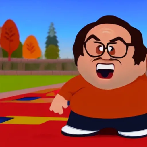 Prompt: a screen shot of danny devito in fall guys game, highly detailed cinematic