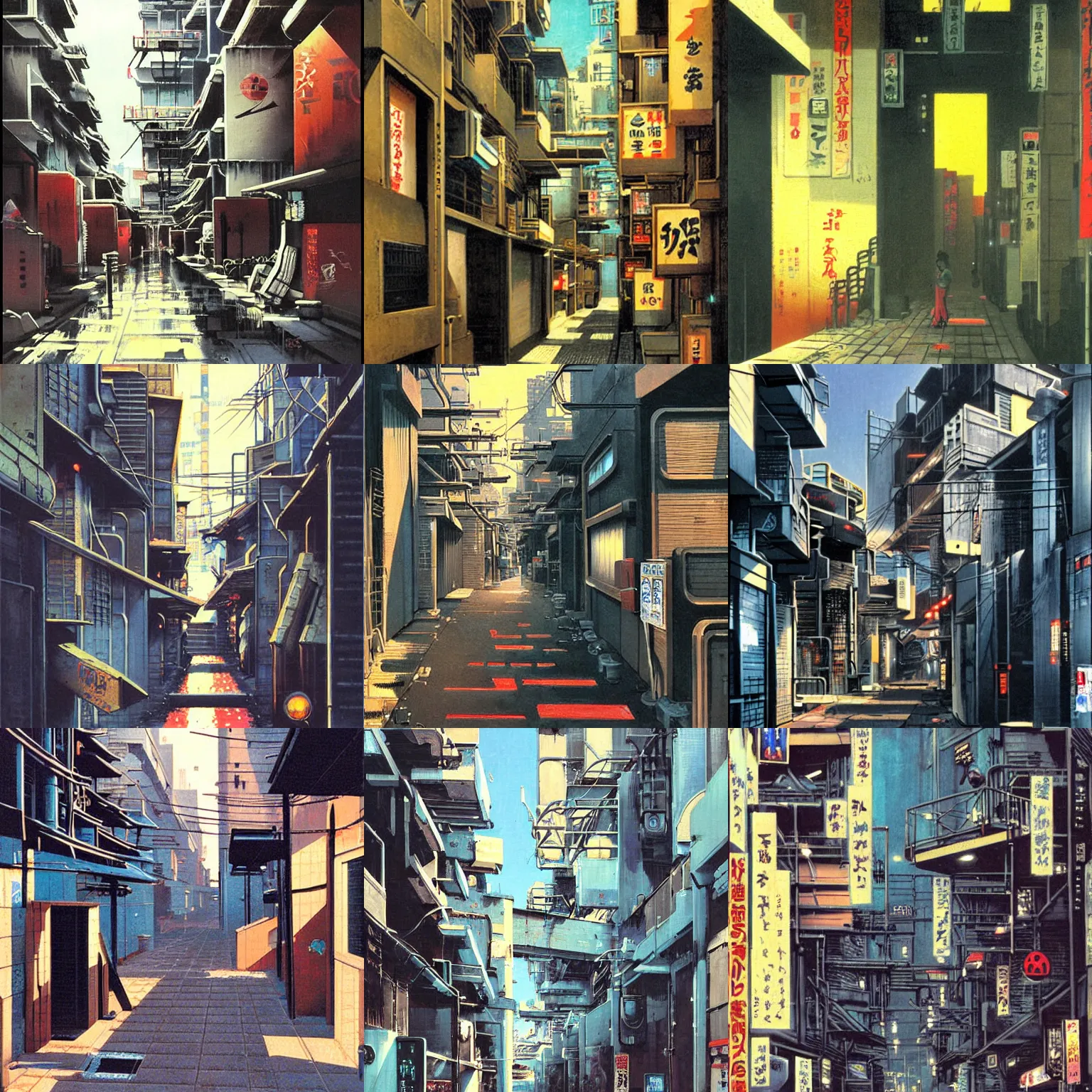 Prompt: tokyo alleyway by vincent di fate, beautiful