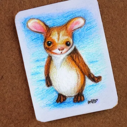 Image similar to just a little guy, just a little fella, cute, adorable, tiny, small, color pencil drawing