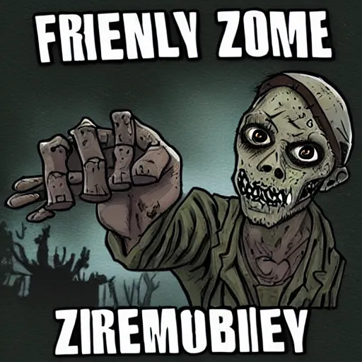 Prompt: Friendly zombie apocalypse