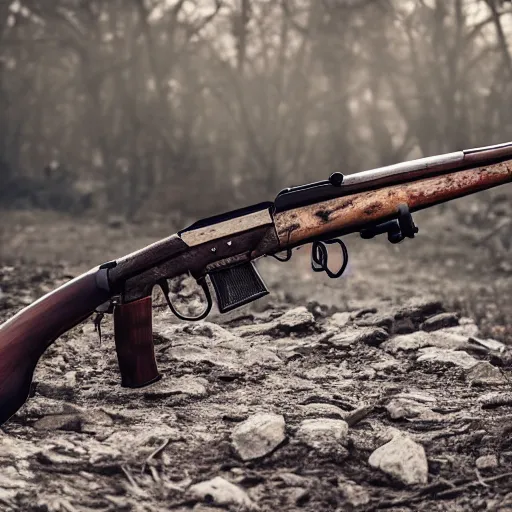 Prompt: Product photo of muzzleloaded flintlock AK47 from the site grabAgun, white background, postapocalyptic. 4k. high quality