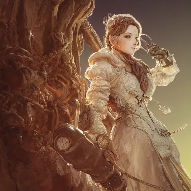 Image similar to the portrait of neutral good female cleric bard as absurdly beautiful, gorgeous, elegant, sophisticated happy woman, an ultrafine hyperdetailed illustration by kim jung gi, irakli nadar, intricate linework, sharp focus, bright colors, octopath traveler, final fantasy, unreal engine 5 highly rendered, global illumination, radiant light, detailed and intricate environment