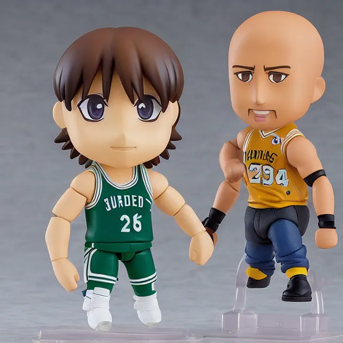 Image similar to larry bird, an anime nendoroid of dwayne the rock johnson, figurine, detailed product photo