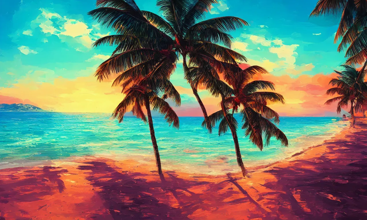 Image similar to paradise beach by alena aenami artworks in 4 k