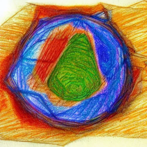 Image similar to distorted prismatic round forest octagon snapper bourbon hybrid salsa , by Mark Rothko and Judson Huss and Monsù Desiderio , #micro , child's drawing , pencil sketch