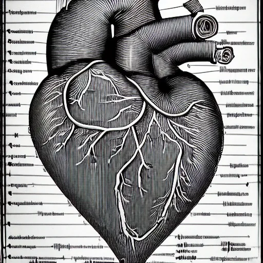 anatomical heart diagram sketch