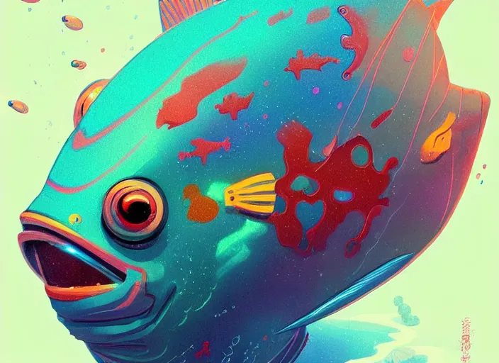 Prompt: portrait of a neon tetra fish from terraria game - art, by wlop, james jean, victo ngai! muted colors, very detailed, art fantasy by craig mullins, thomas kinkade cfg _ scale 8