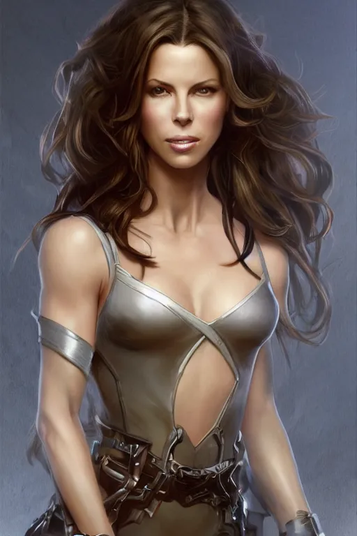 Image similar to kate beckinsdale as a heroine, digital painting, artstation, concept art, smooth, sharp focus, illustration, art by artgerm and donato giancola and Joseph Christian Leyendecker, Ross Tran, WLOP