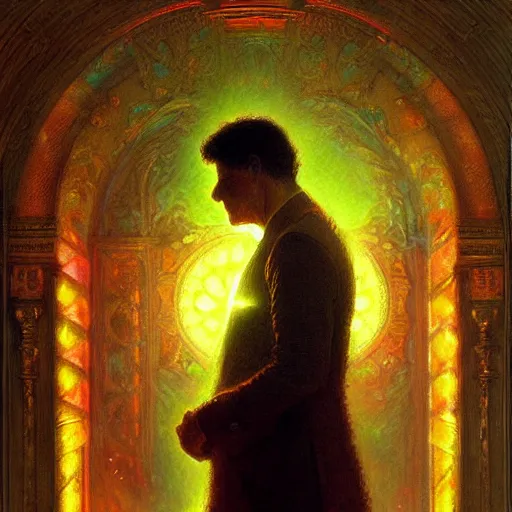 Image similar to bill clinton made of vegetables!!!, radiant light, caustics, heroic, bright iridescent light, by gaston bussiere, bayard wu, greg rutkowski