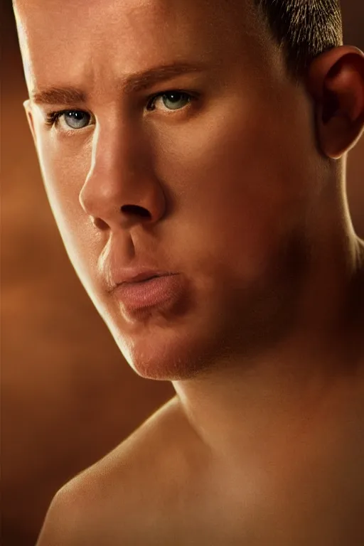 Image similar to a tater tot with channing tatum face, intricate, 8 k highly professionally detailed, hdr, cgsociety