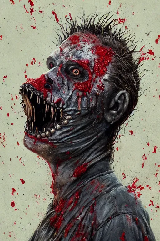 Prompt: a full body high detail fantasy portrait oil painting illustration of slipknot band in a lake of blood by justin sweet with face and body clearly visible, insane, realistic proportions, d & d, rpg, forgotten realms, artstation trending, high quality, sombre mood, artstation trending, muted colours, entire person visible!
